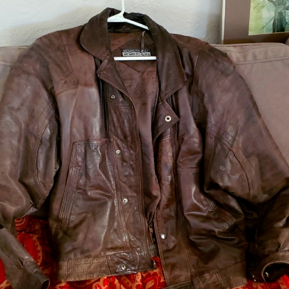 vintage members only leather jacket